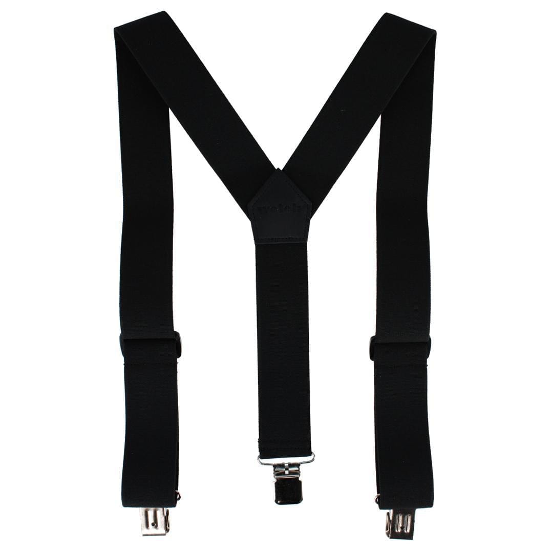 Welch Men's 2 Inch Super Tuff Stuff Y-Back Clip On Work Suspender - Black