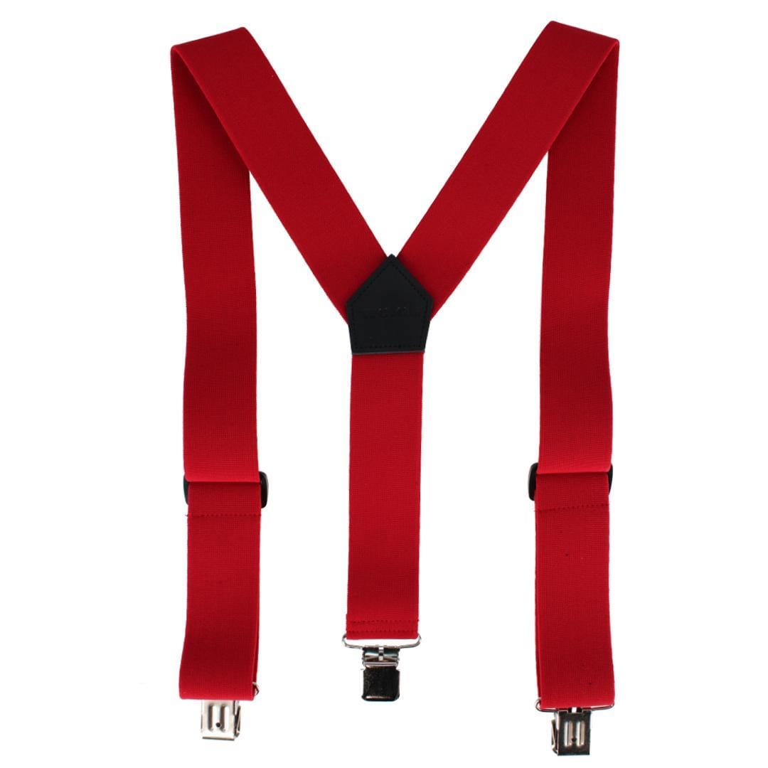 Welch Men's 2 Inch Super Tuff Stuff Y-Back Clip On Work Suspender - Red
