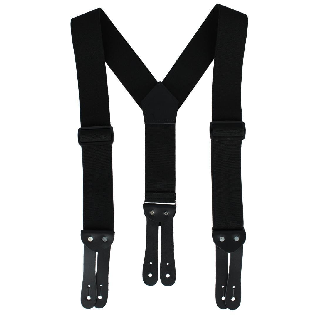 Welch Men's Big & Tall Super Tuff Stuff Y-Back Button On Work Suspender - Black