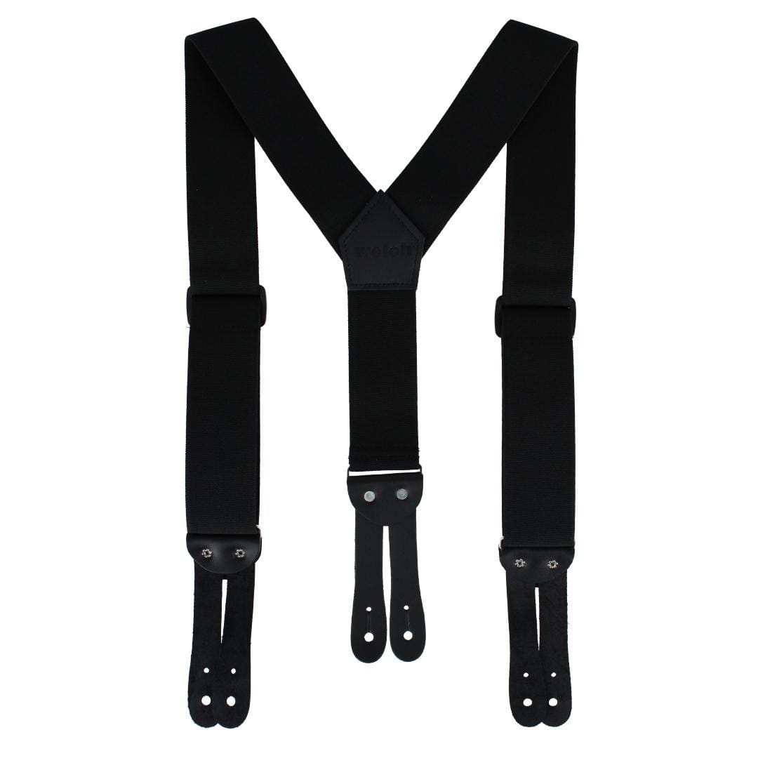 Welch Men's Big & Tall Super Tuff Stuff Y-Back Button On Work Suspender - Black