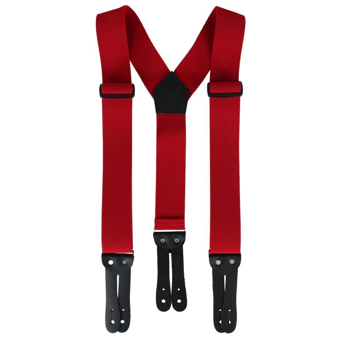 Welch Men's Big & Tall Super Tuff Stuff Y-Back Button On Work Suspender - Red