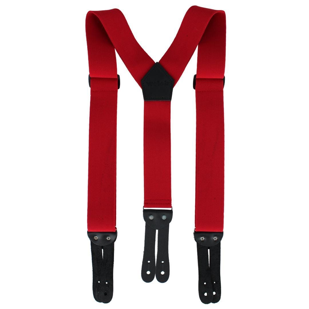 Welch Men's Big & Tall Super Tuff Stuff Y-Back Button On Work Suspender - Red