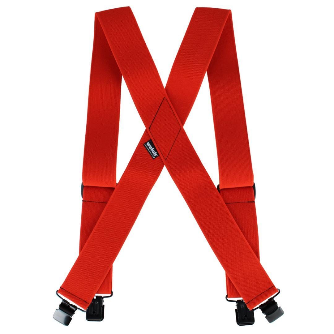 Welch Men's 2 Inch Tuff Stuff Safety X-Back Clip On Work Suspender - Orange