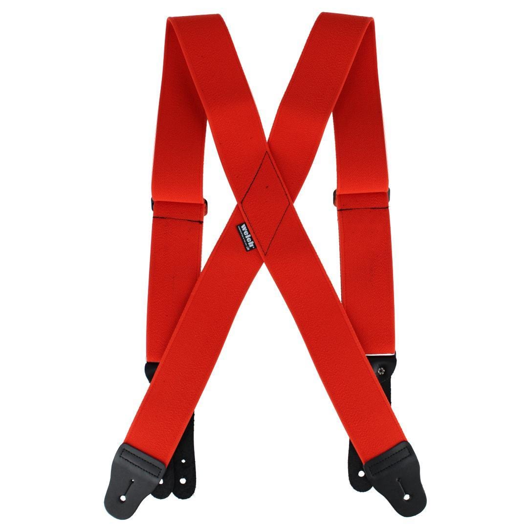 Welch Men's 2 Inch Tuff Stuff Safety X-Back Button On Work Suspender - Orange