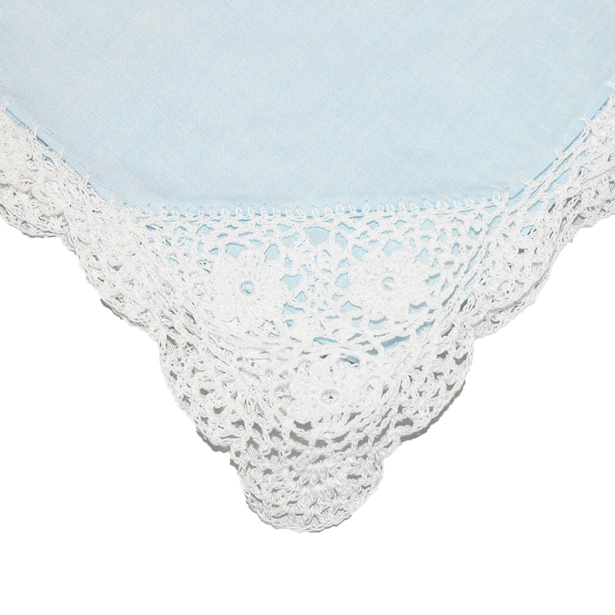 CTM® Women's Cotton Bonnie Lace Handkerchief - White
