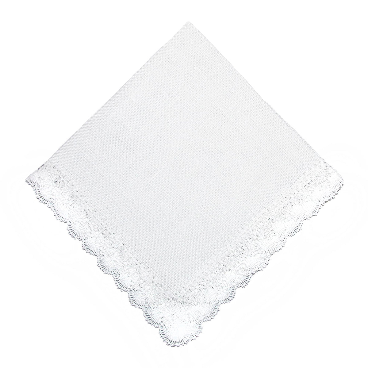 CTM® Women's Nosegay Hand Made Bobbin Lace Linen Handkerchief - Women's Nosegay Hand Made Bobbin Lace Linen Handkerchief