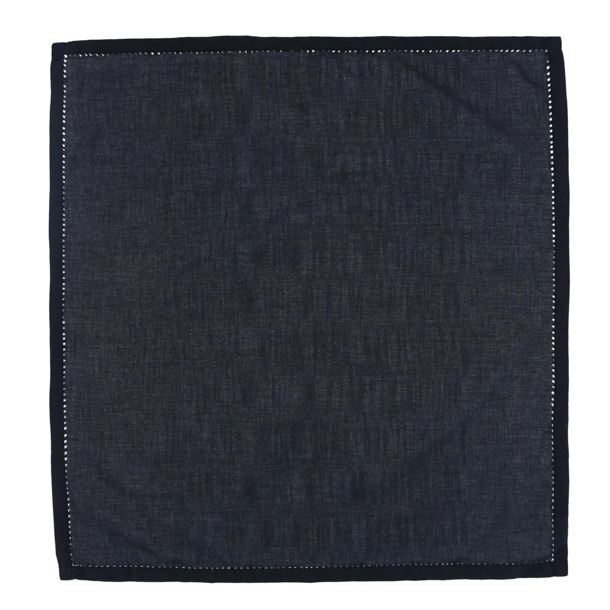 CTM® Large Black Hemstitched Handkerchief - Black