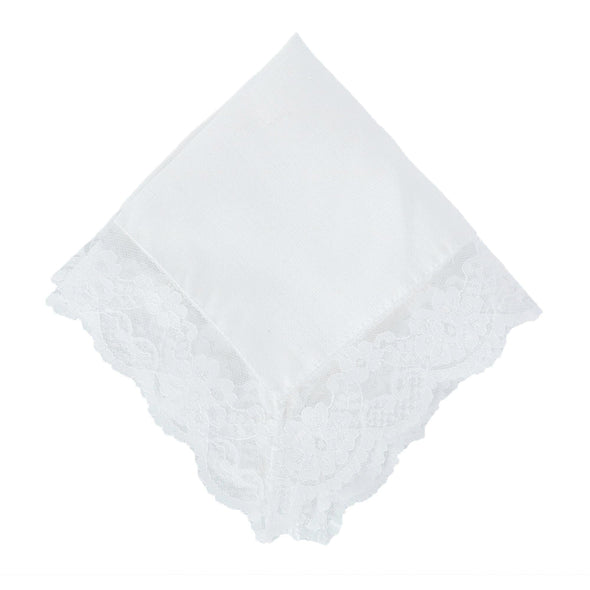 Women's Bridal Dress Lace and Linen Handkerchief