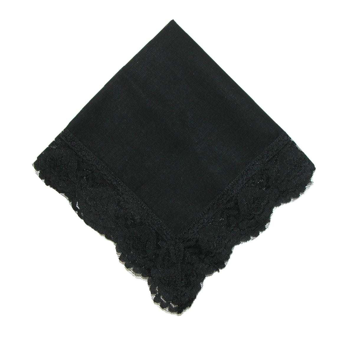 CTM® Women's Twilight Beauty Black Lace Handkerchief - Black