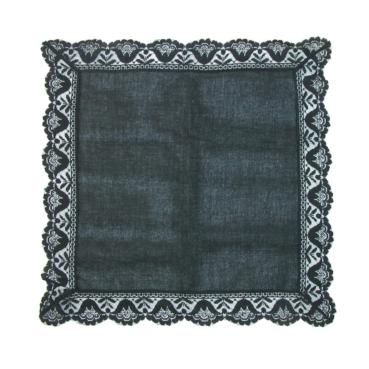 CTM® Women's Twilight Beauty Black Lace Handkerchief - Black