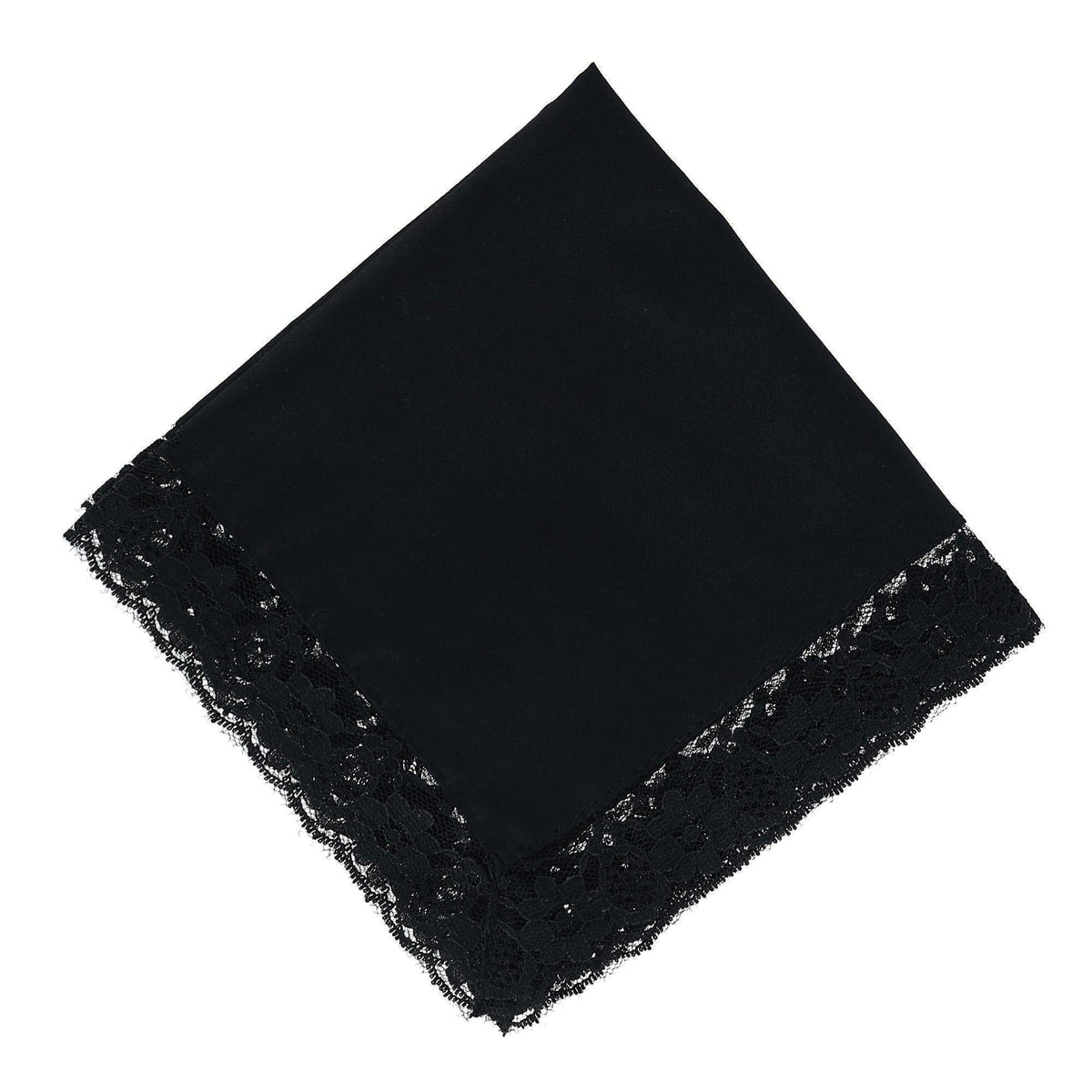 CTM® Women's Ebony Lace Border Handkerchief - Women's Ebony Lace Border Handkerchief
