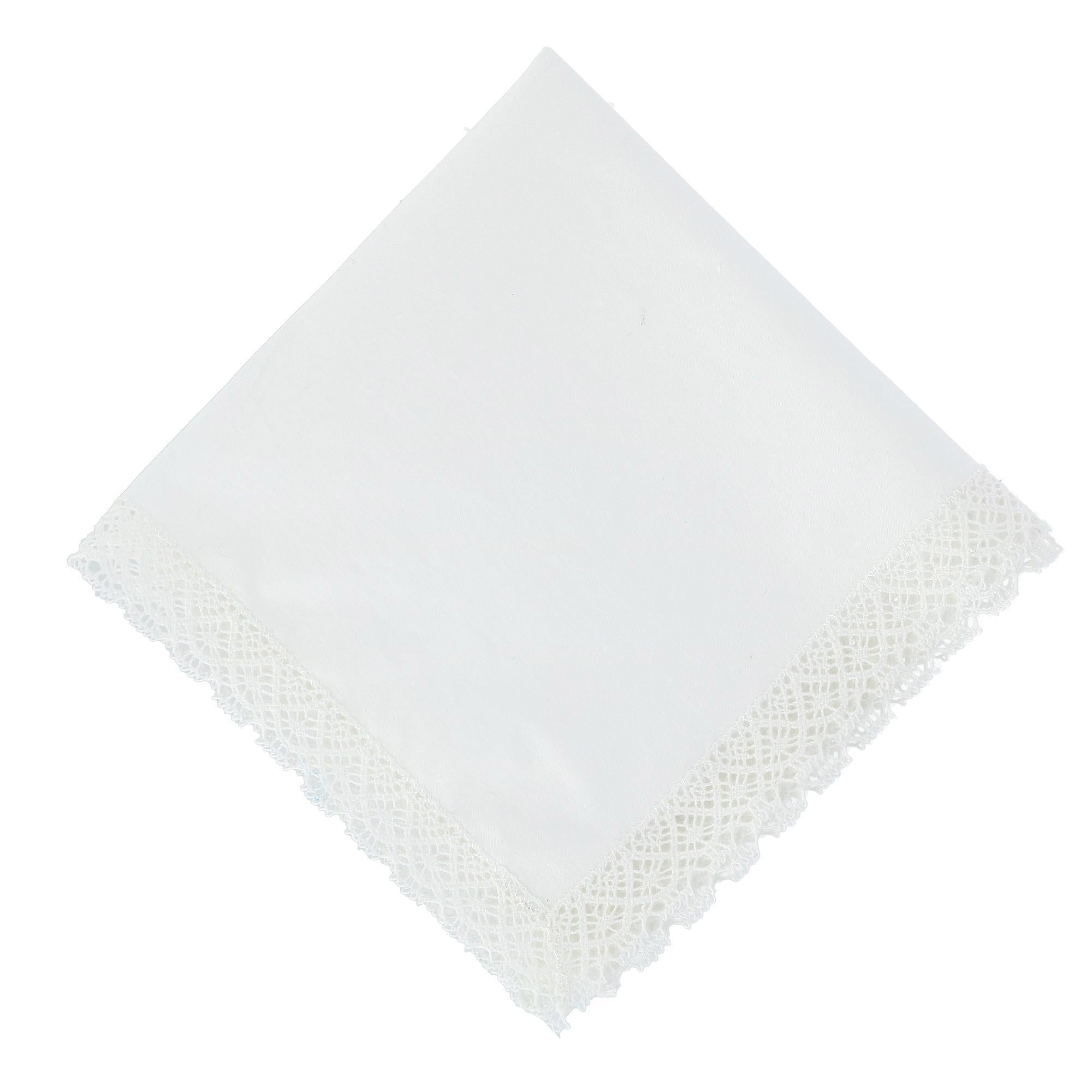 CTM® Women's Park Avenue Lace Handkerchief - Ivory