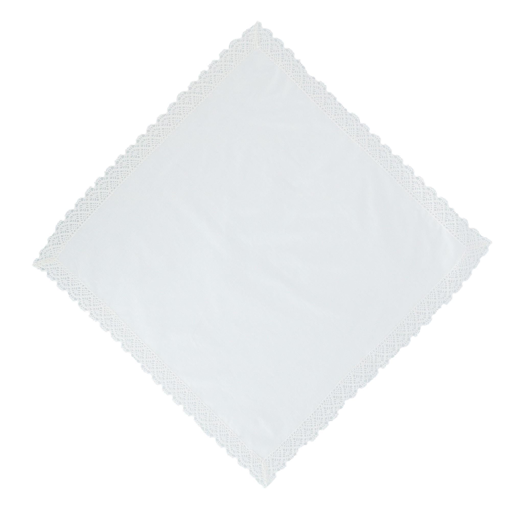 CTM® Women's Park Avenue Lace Handkerchief - Ivory