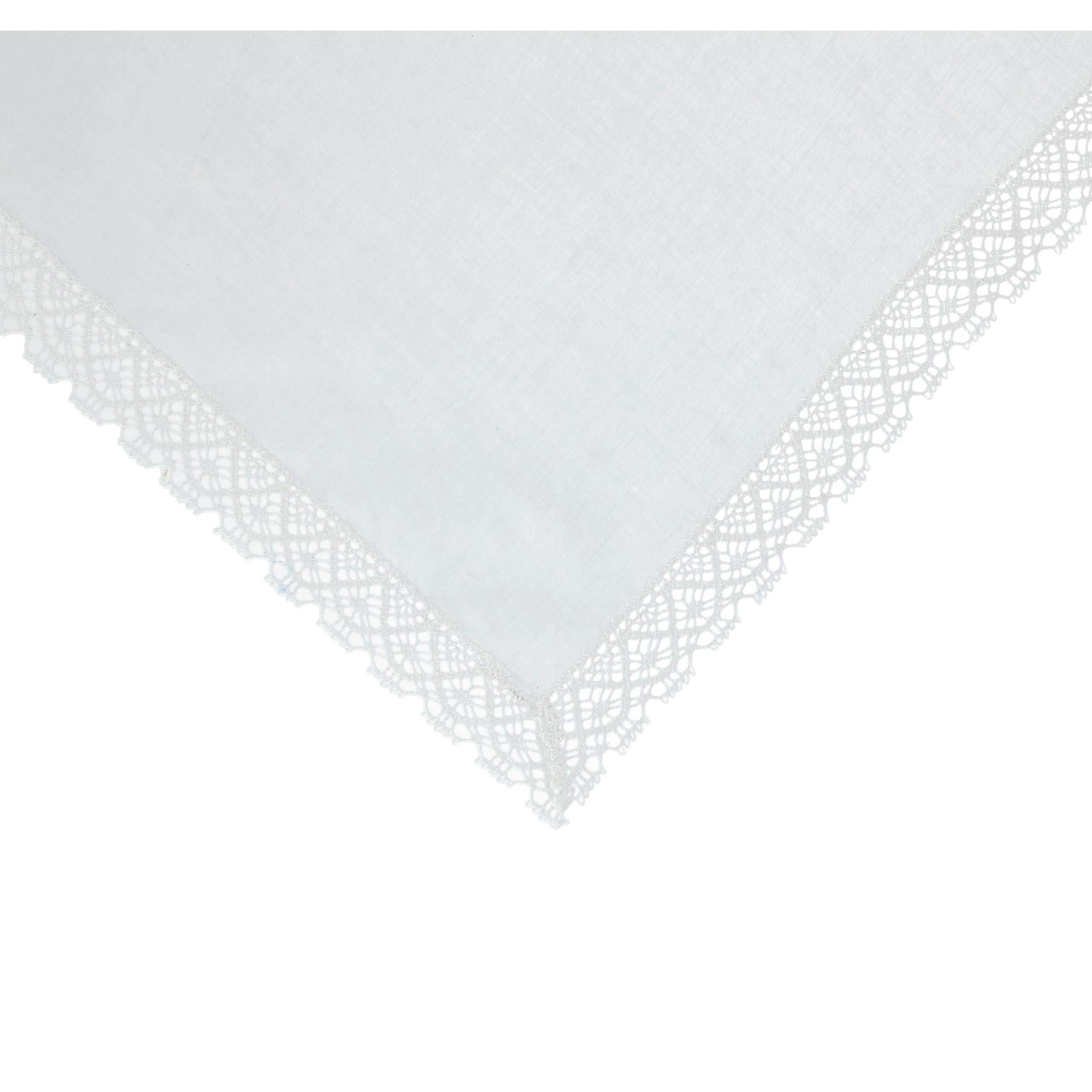 CTM® Women's Park Avenue Lace Handkerchief - Ivory