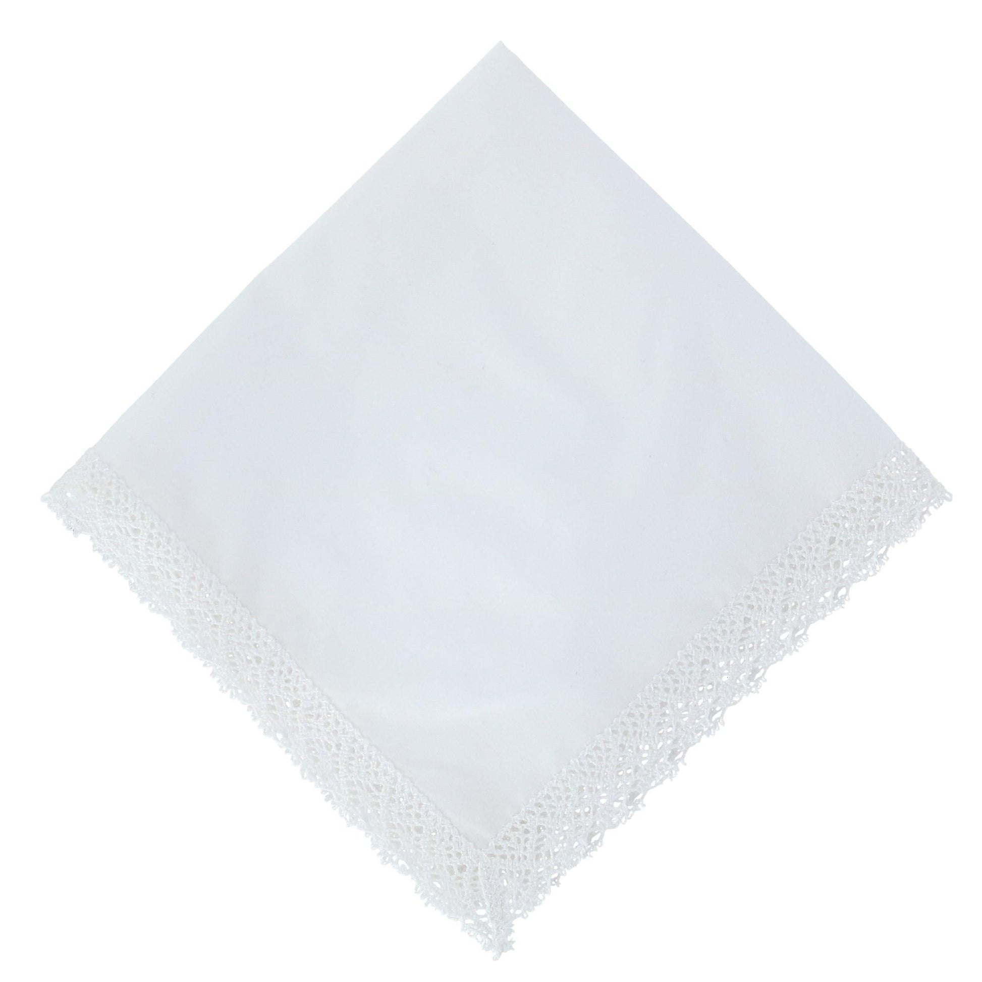CTM® Women's Park Avenue Lace Handkerchief - White
