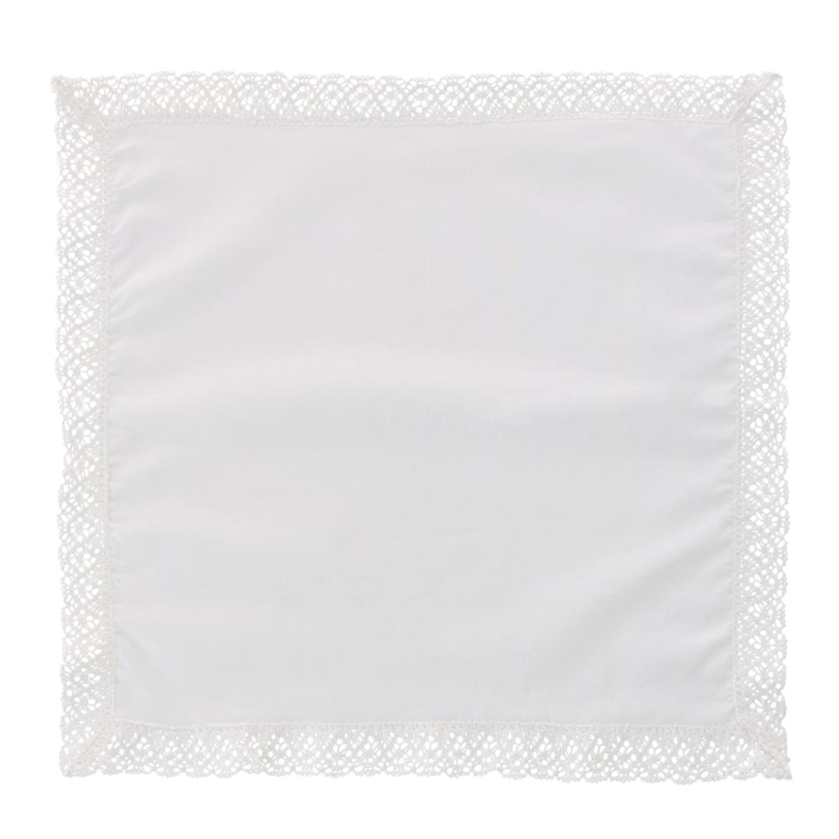 CTM® Women's Park Avenue Lace Handkerchief - White