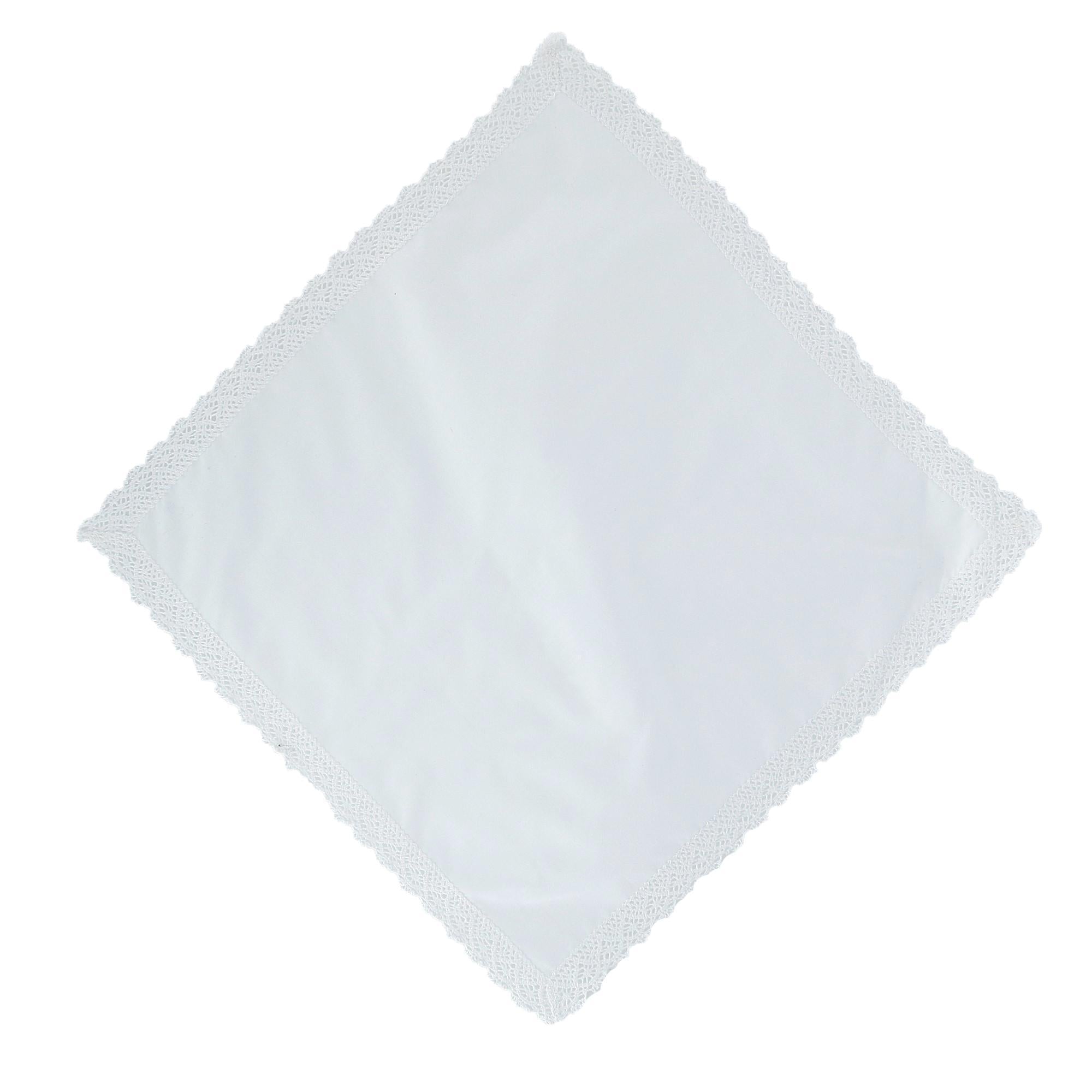 CTM® Women's Park Avenue Lace Handkerchief - White