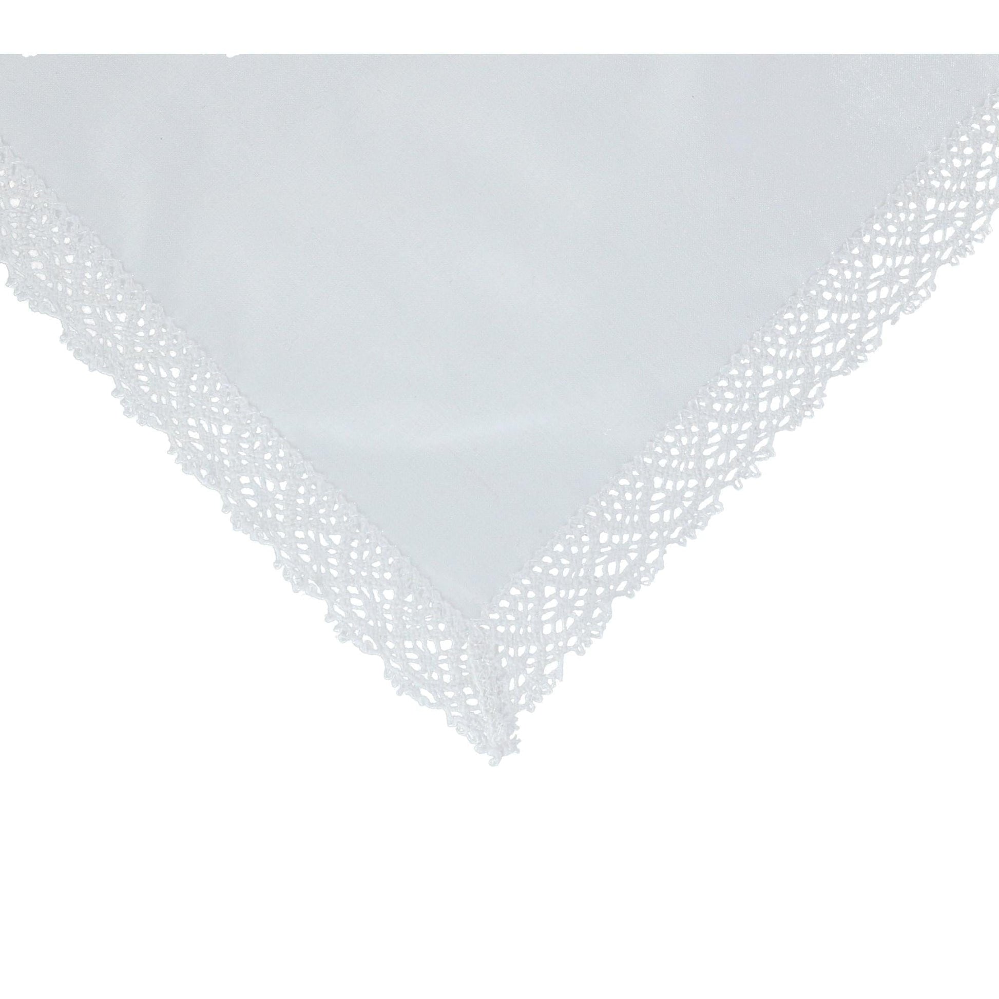 CTM® Women's Park Avenue Lace Handkerchief - White