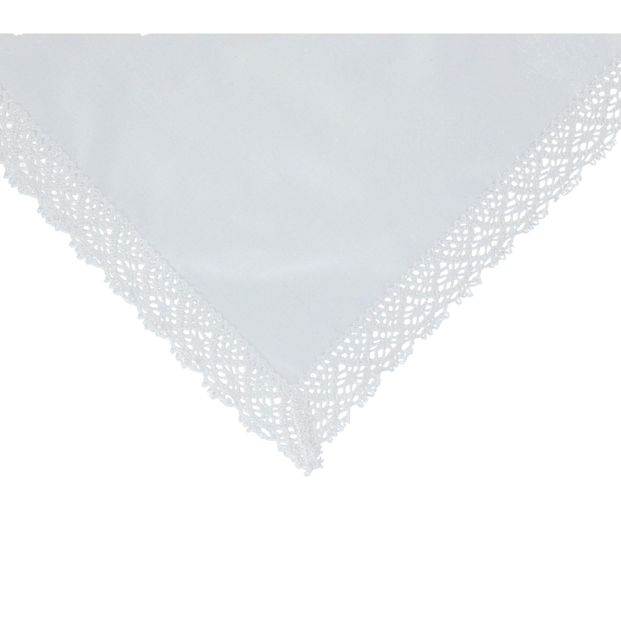 CTM® Women's Park Avenue Lace Handkerchief - White
