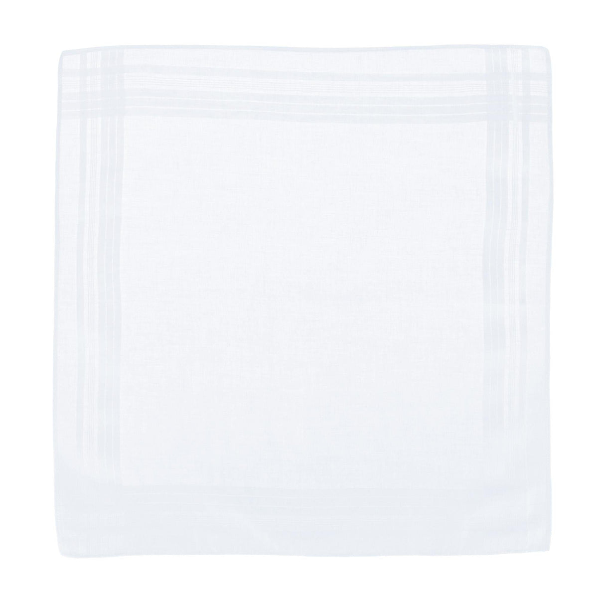 CTM® Men's Cotton Classic Banded Handkerchief - White