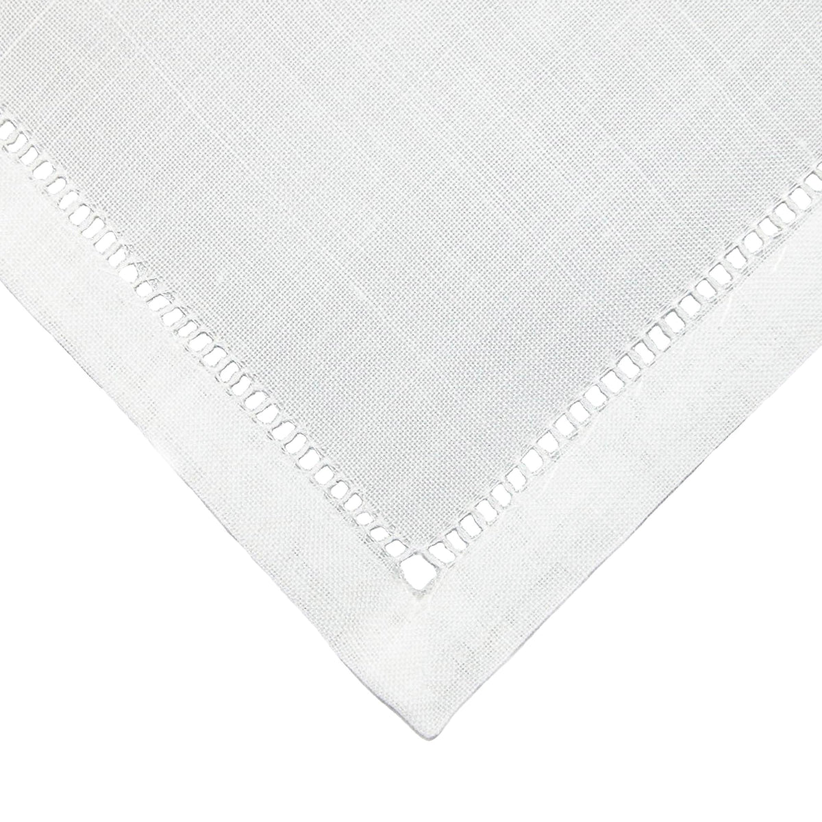 CTM® Linen Hemstitched Wedding or Christening Handkerchief - White