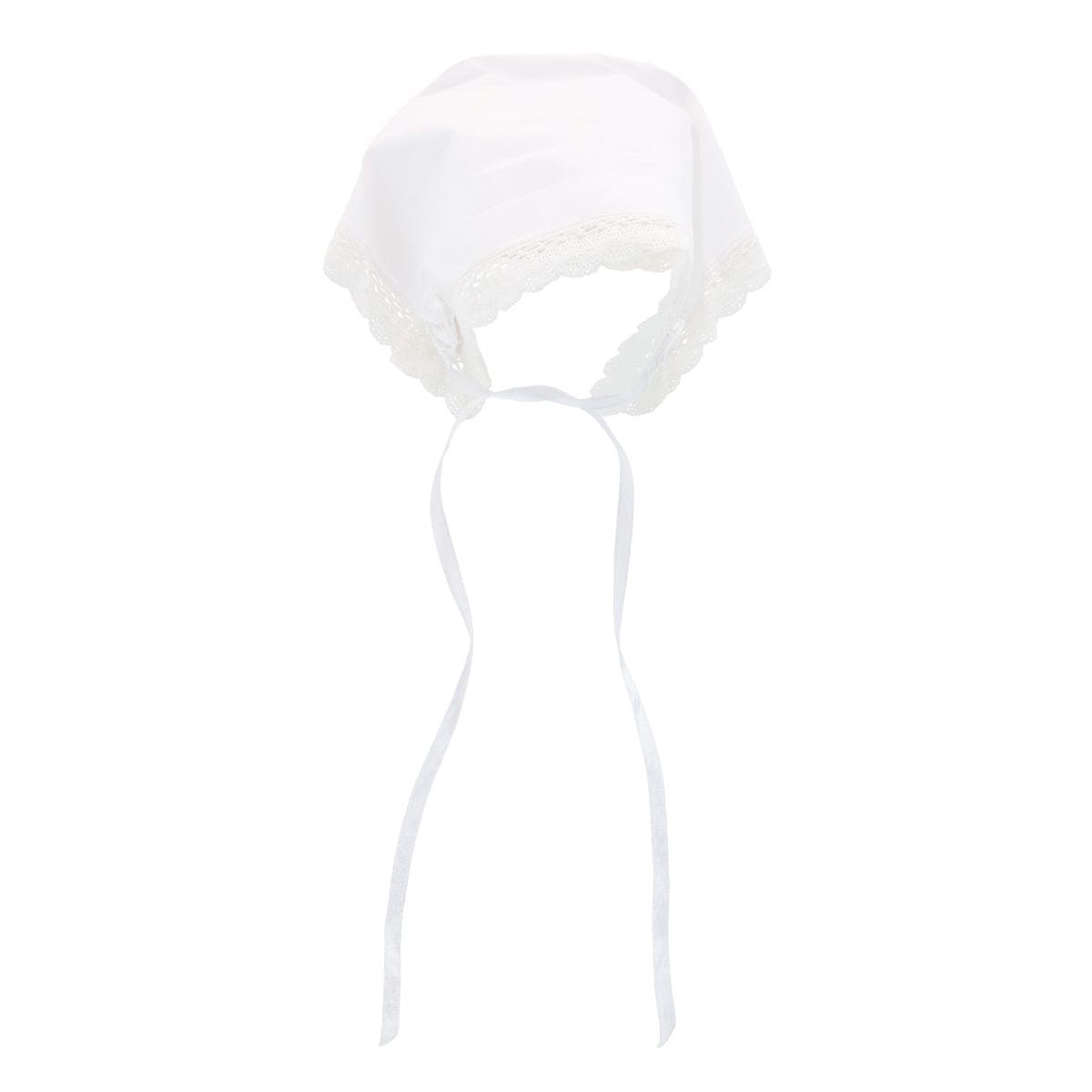 CTM® Audrey Grace Lace Infant Christening Bonnet with Gift Box - White