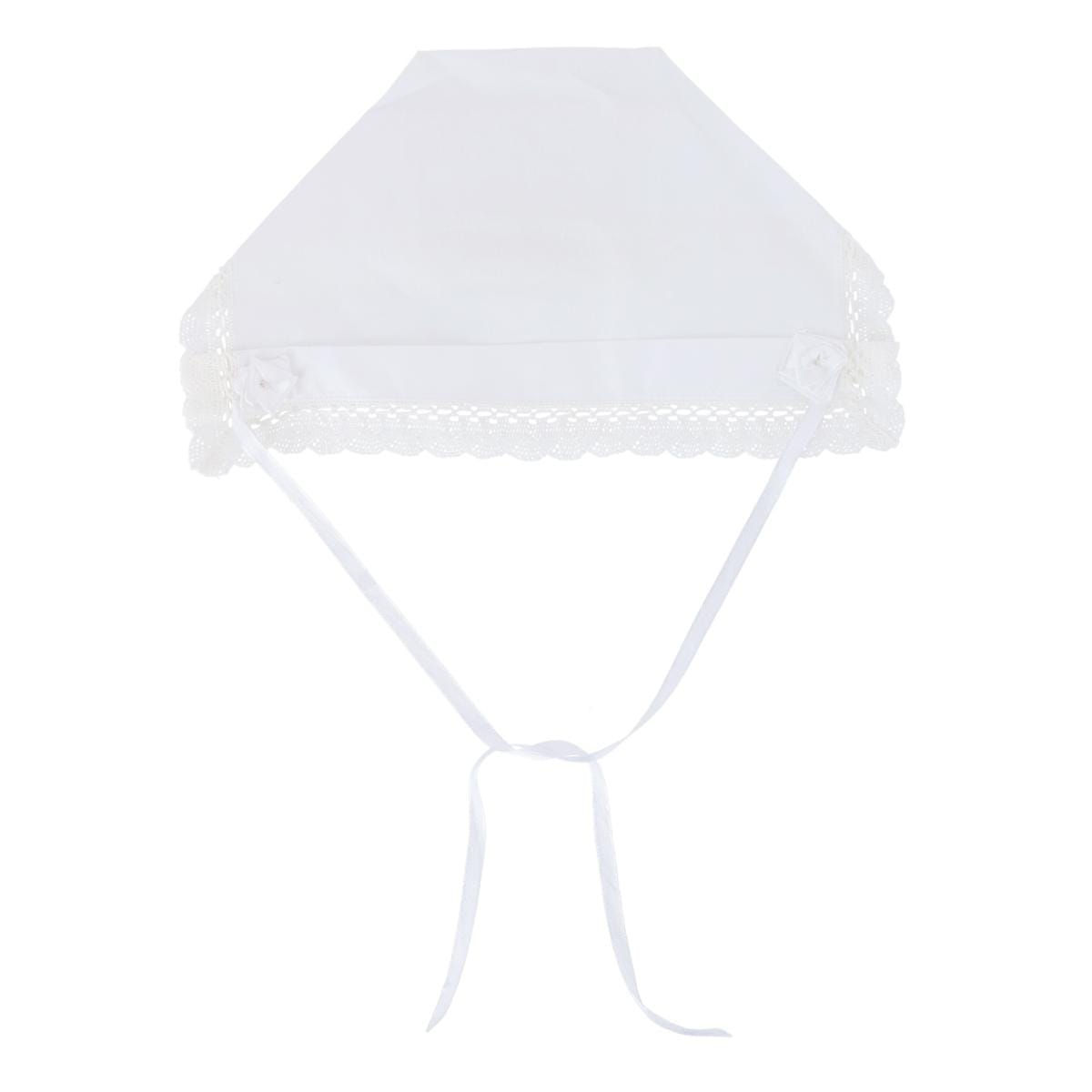 CTM® Audrey Grace Lace Infant Christening Bonnet with Gift Box - White