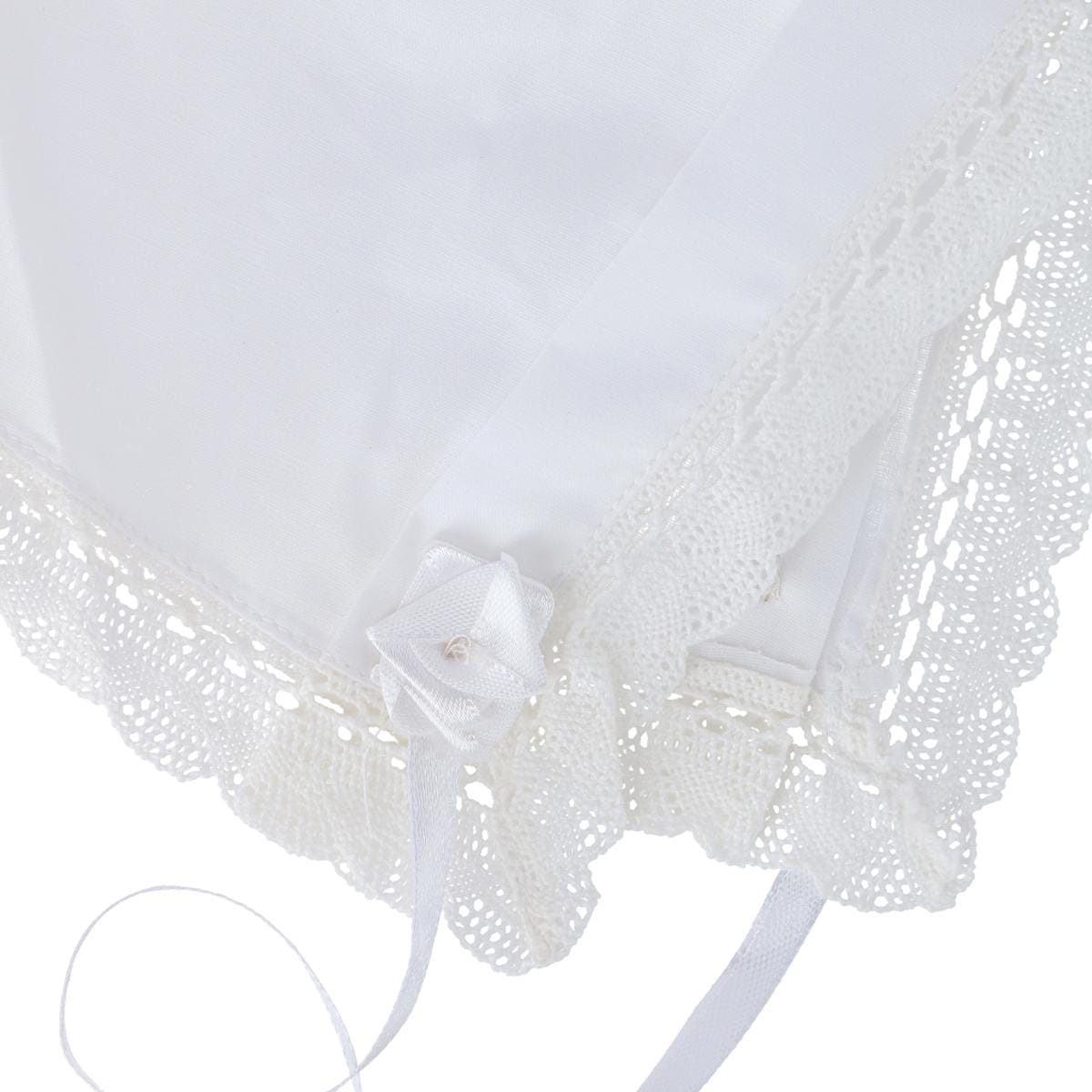 CTM® Audrey Grace Lace Infant Christening Bonnet with Gift Box - White