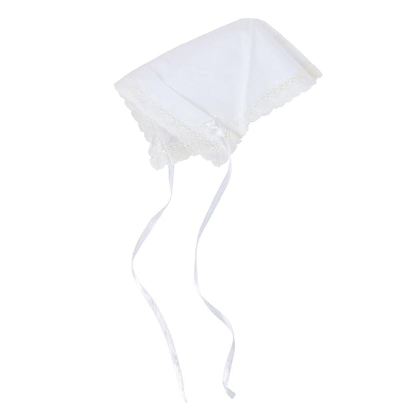 Audrey Grace Lace Infant Christening Bonnet with Gift Box