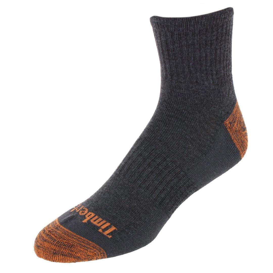 Timberland Men's Castleton Comfort Cushioned Quarter Socks (4 Pack) - 2 Black, Charcoal, Denim