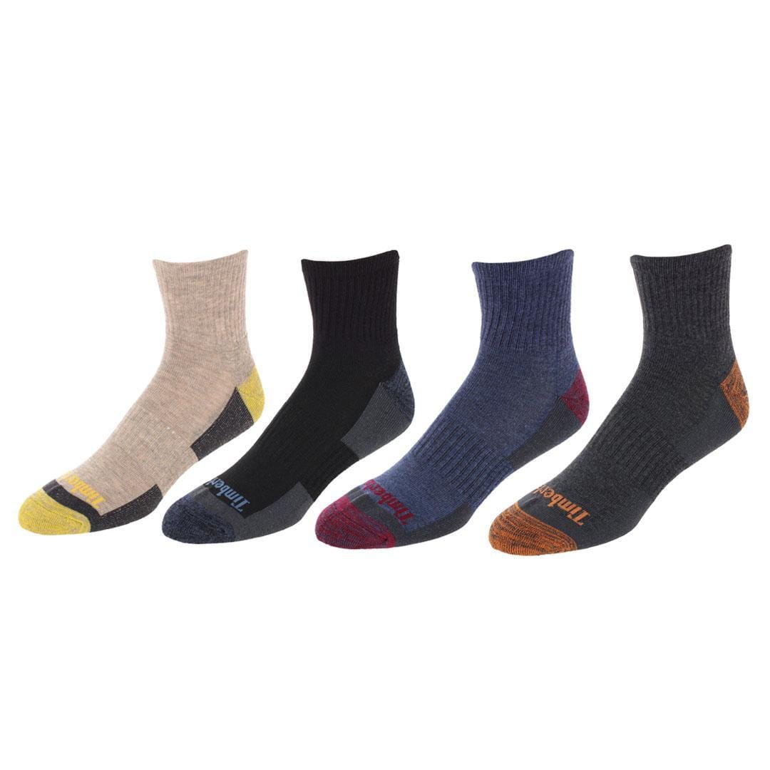 Timberland Men's Castleton Comfort Cushioned Quarter Socks (4 Pack)