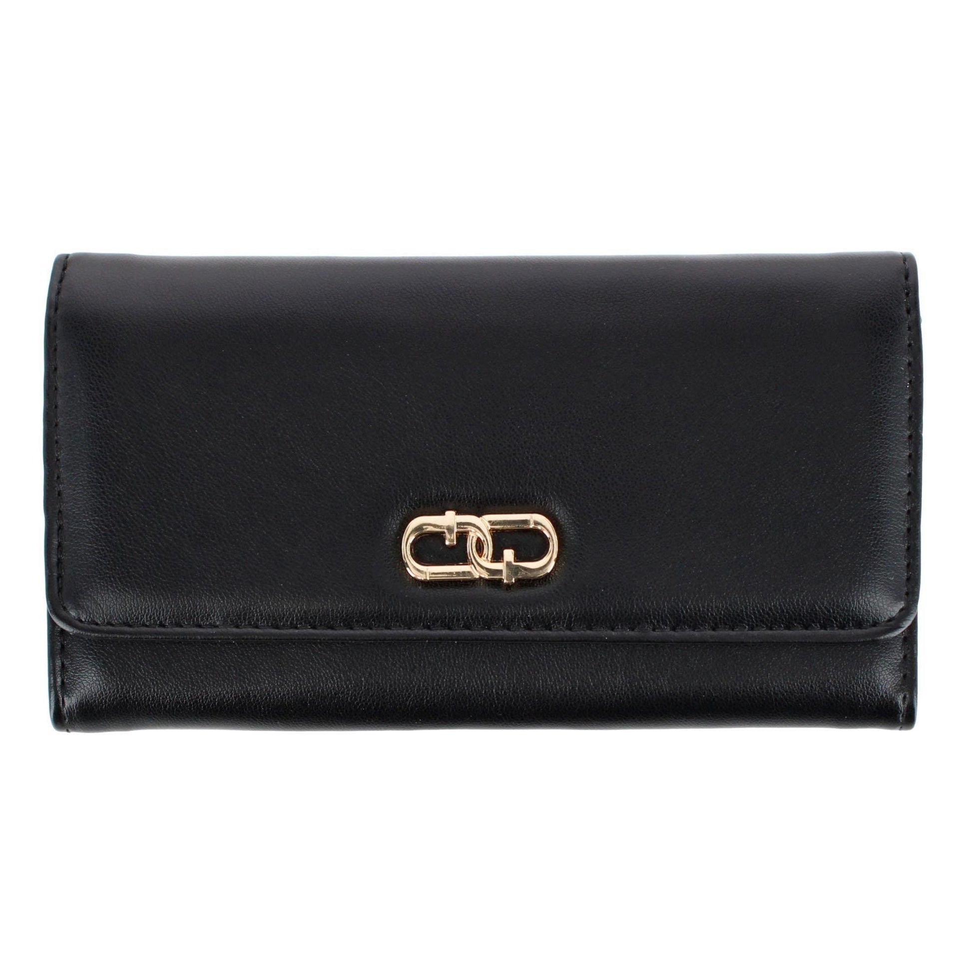 Mundi Women's Soft Lamb Premium Faux Leather Filemaster Wallet - Black