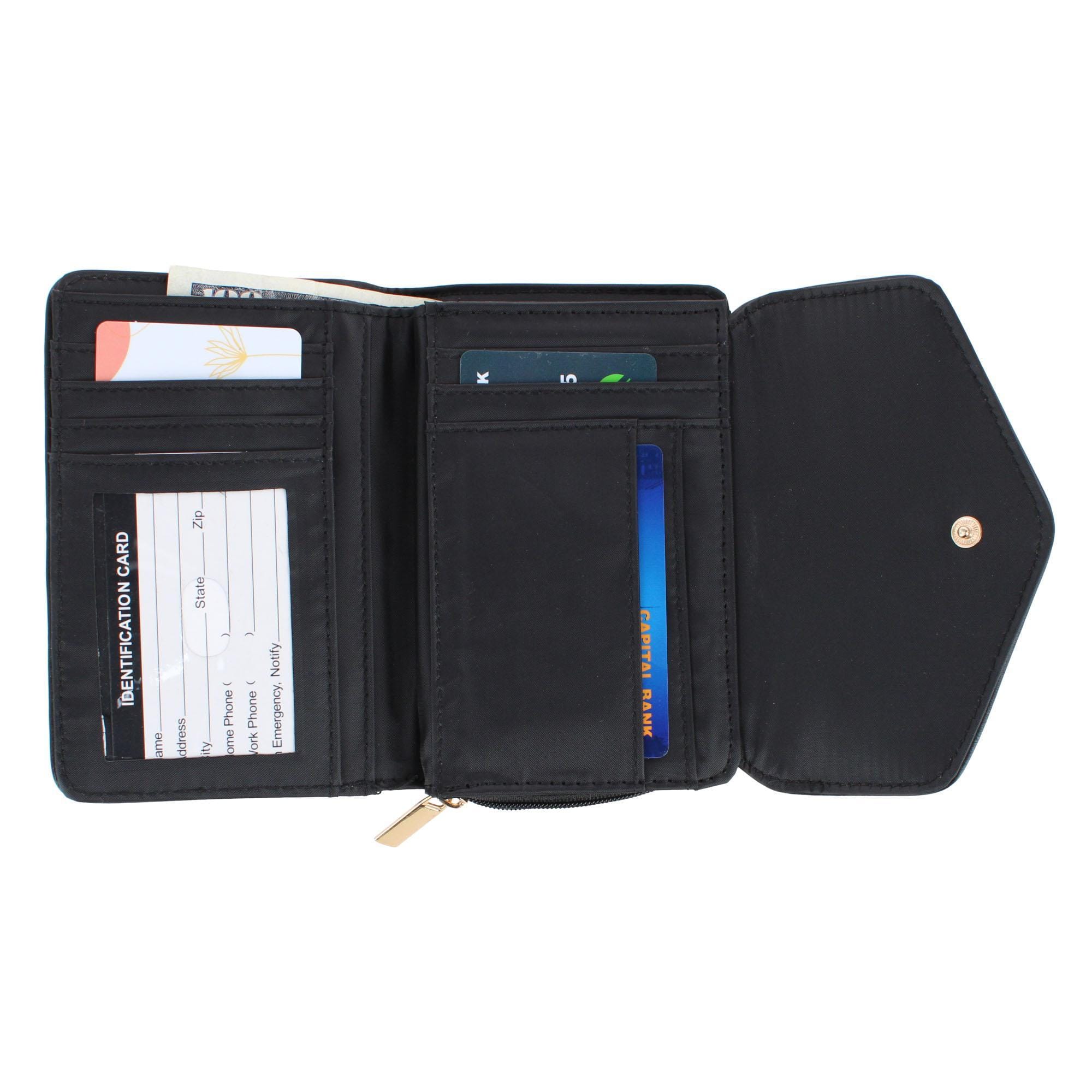 Mundi Women's Soft Lamb Premium Faux Leather Indexer Organizer Wallet - Black
