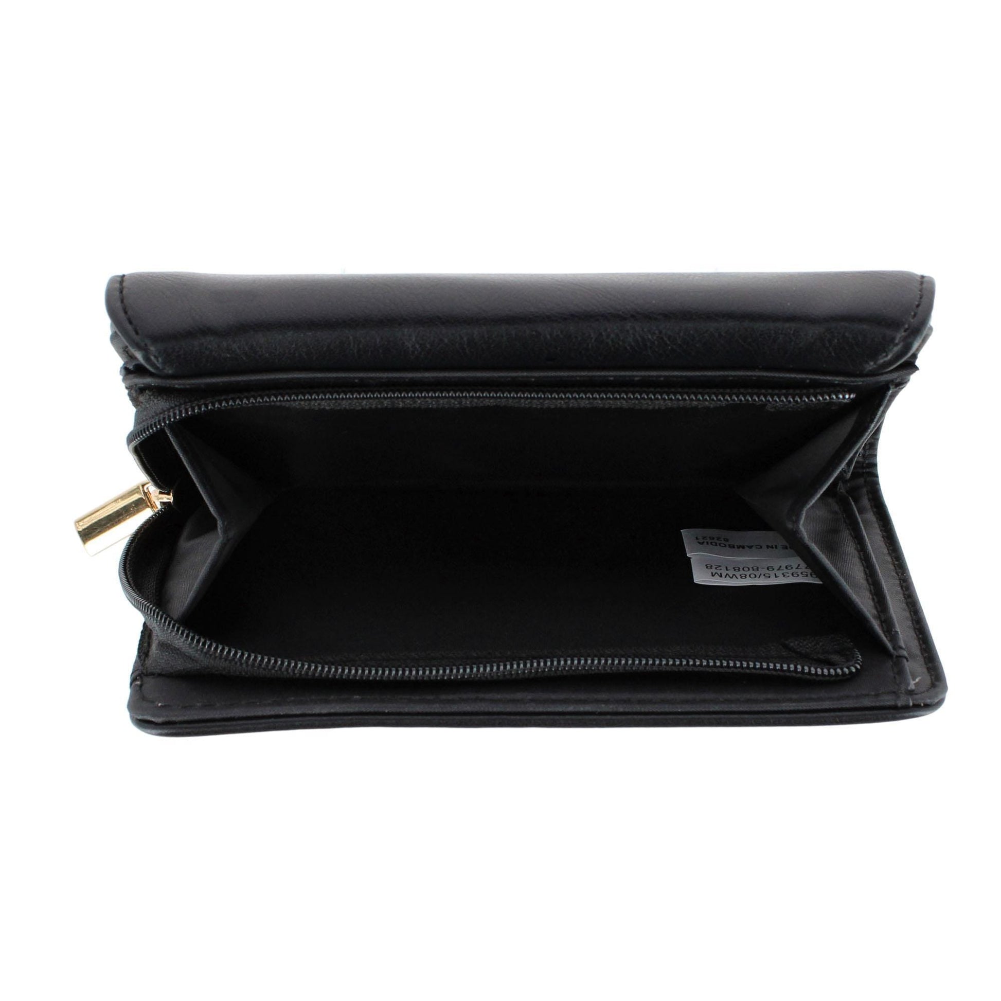Mundi Women's Soft Lamb Premium Faux Leather Indexer Organizer Wallet - Black