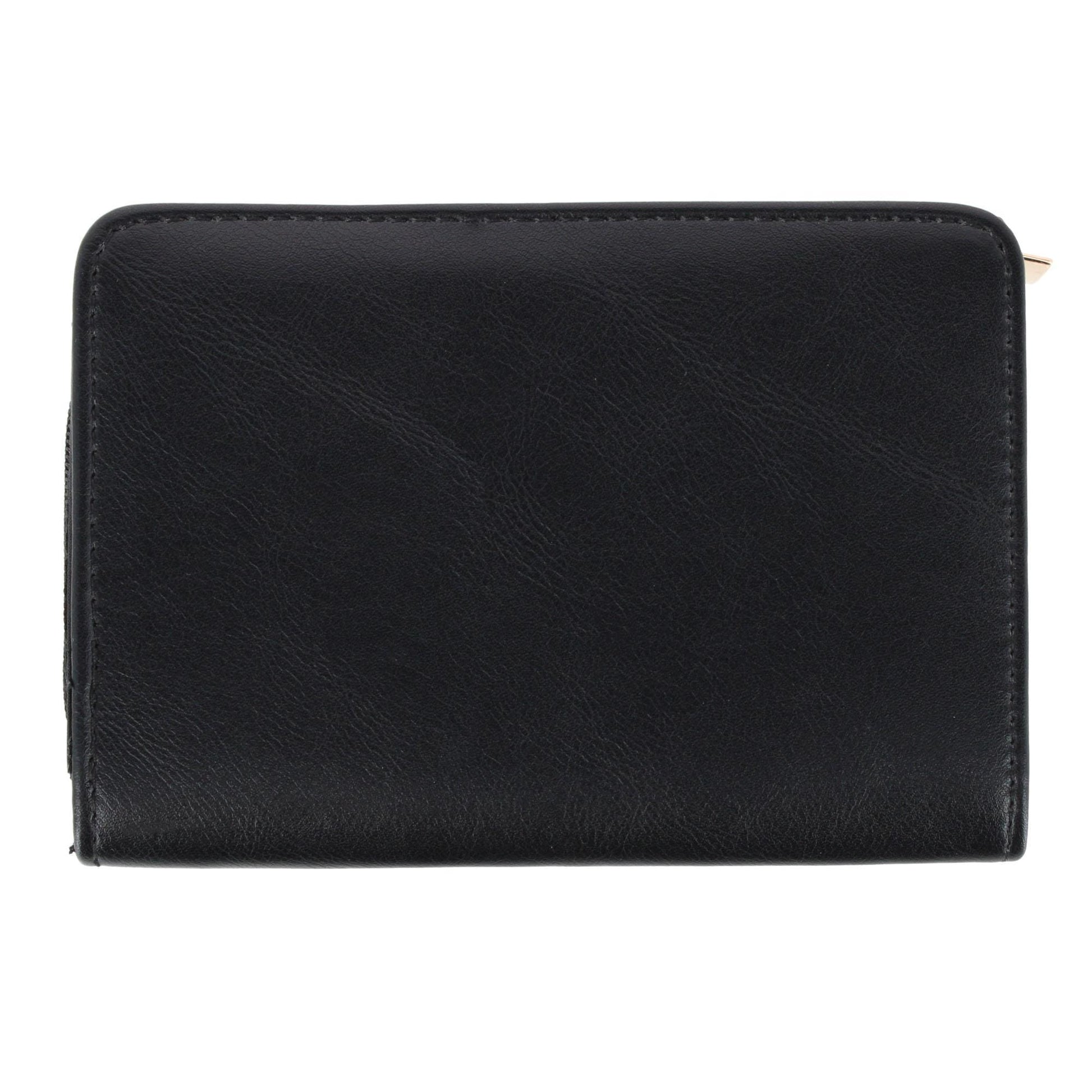 Mundi Women's Soft Lamb Premium Faux Leather Indexer Organizer Wallet - Black