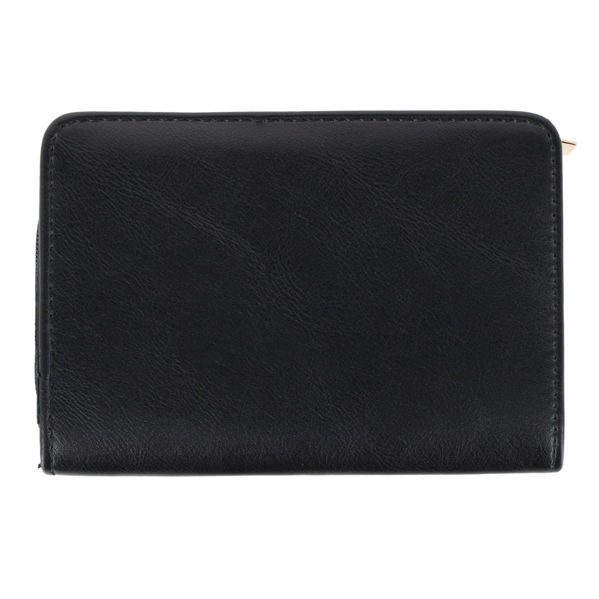 Mundi Women's Soft Lamb Premium Faux Leather Indexer Organizer Wallet - Black