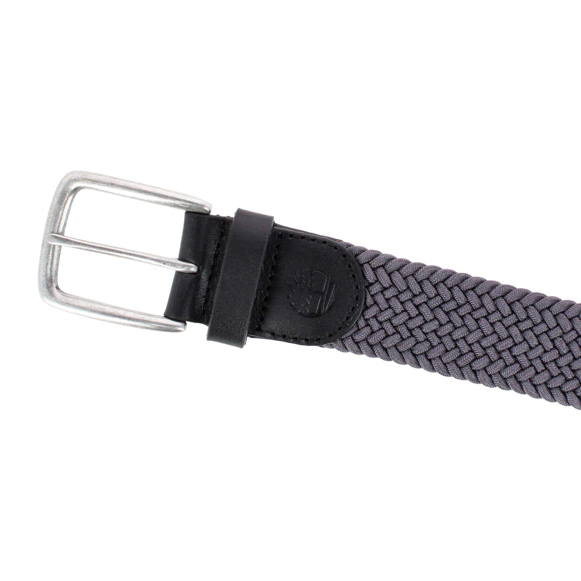 Timberland Men's 35mm Braided Stretch Casual Belt - Charcoal Gray