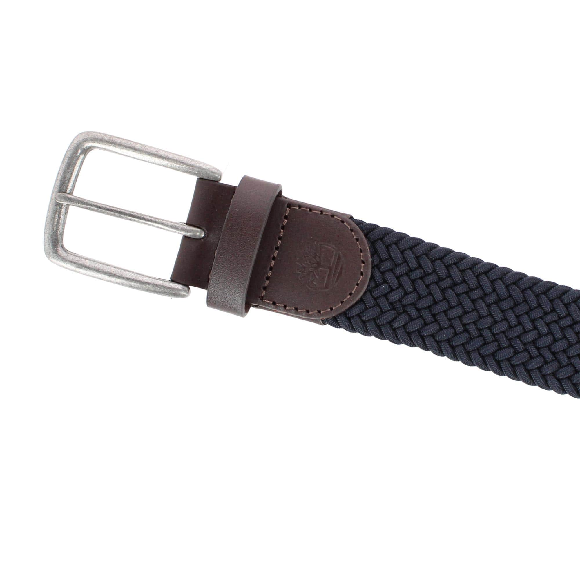 Timberland Men's 35mm Braided Stretch Casual Belt - Navy