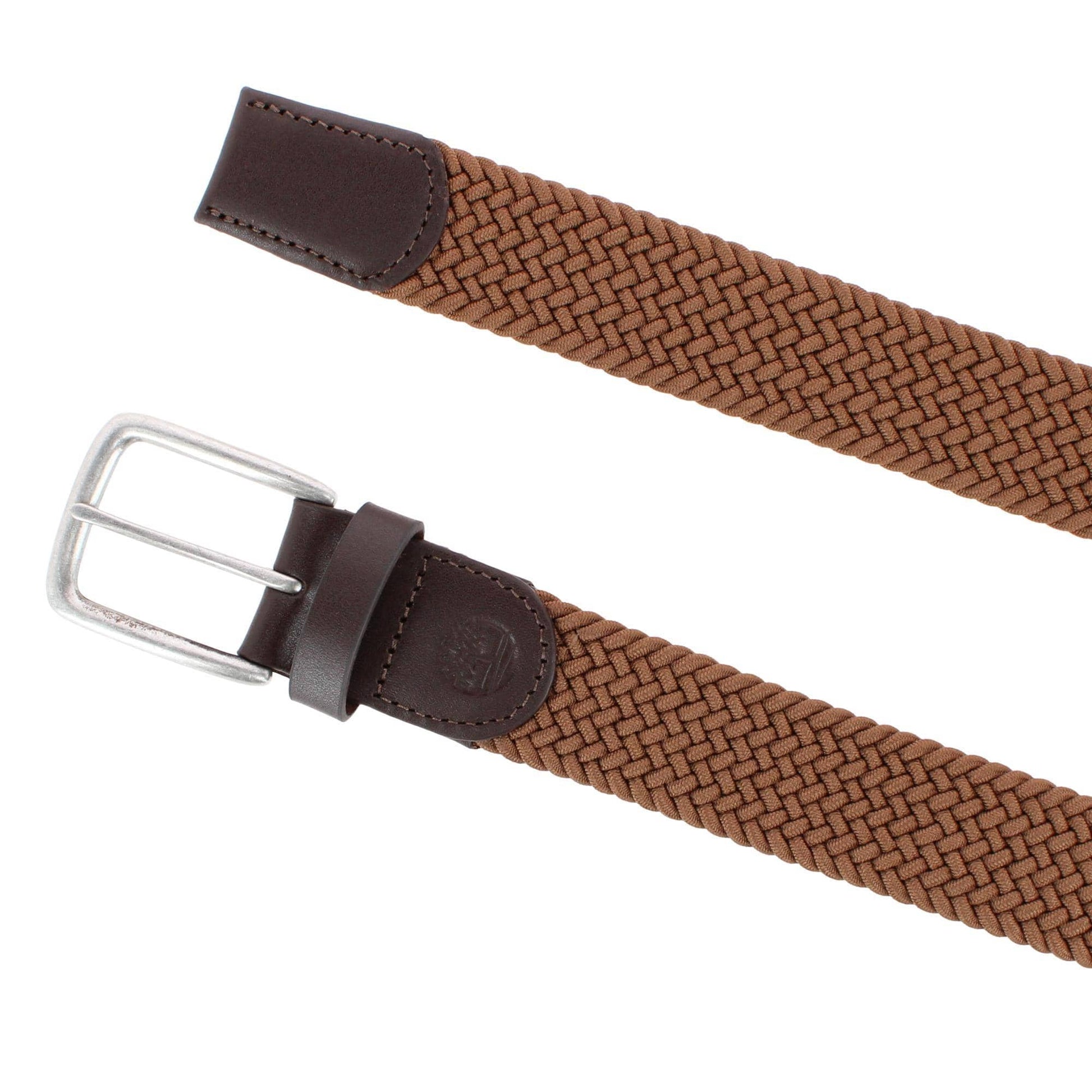 Timberland Men's 35mm Braided Stretch Casual Belt - Tan