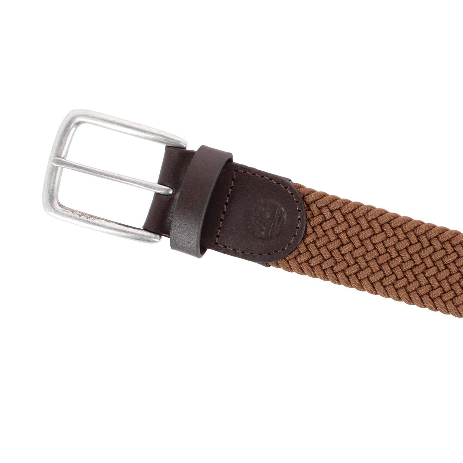 Timberland Men's 35mm Braided Stretch Casual Belt - Tan