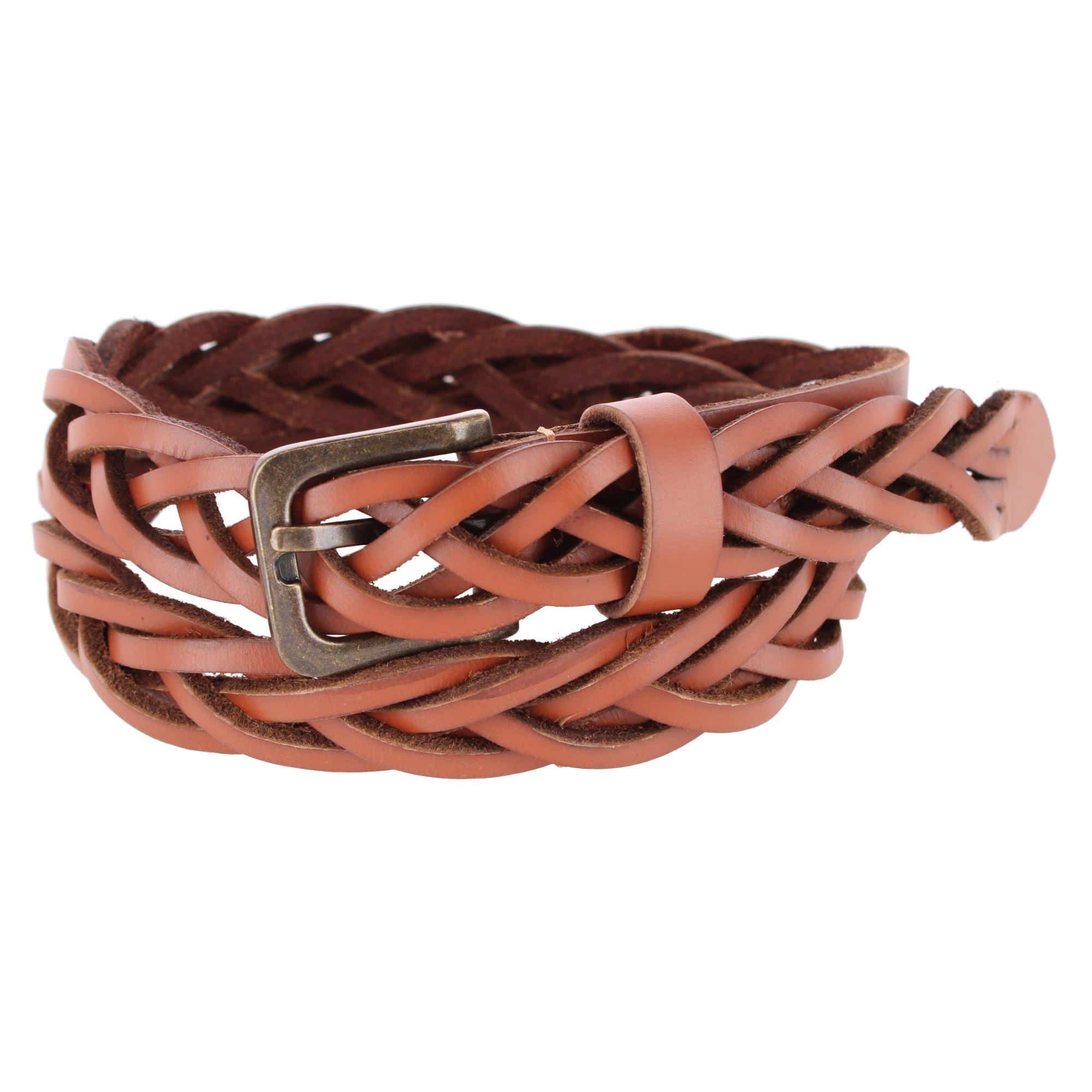 Timberland Women's 25mm Braided Casual Leather Belt - Women's 25mm Braided Casual Leather Belt