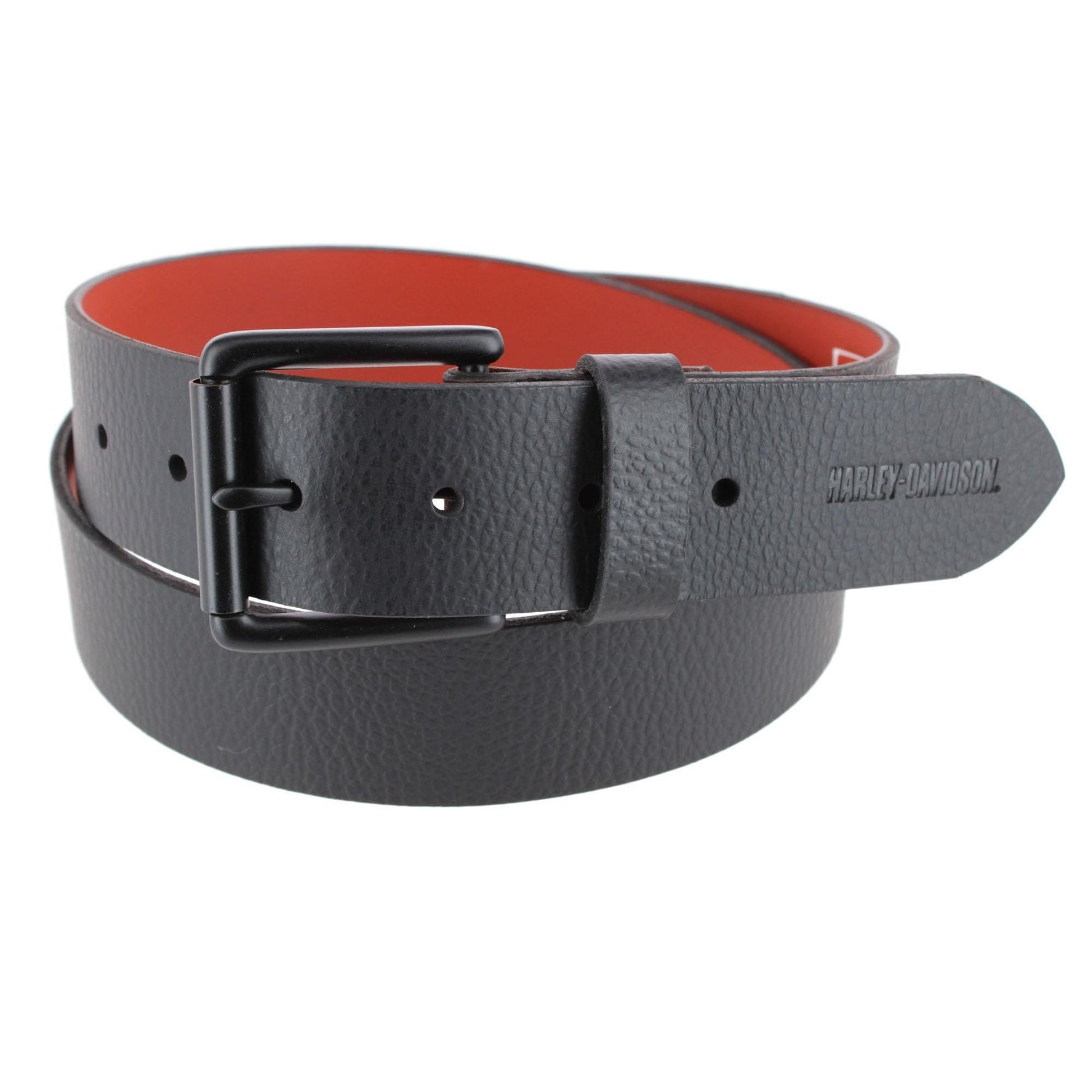 Harley-Davidson Men's Leather Casual Belt with Logo Patch
