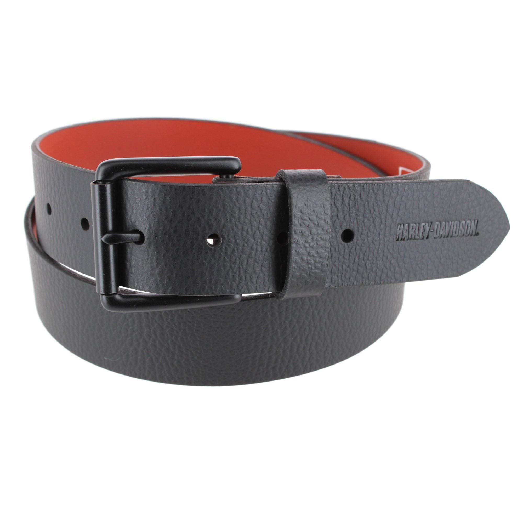 Harley-Davidson Men's Leather Casual Belt with Logo Patch