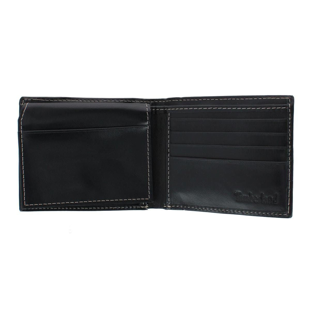 Timberland Men's Cloudy Leather Passcase Wallet - Black
