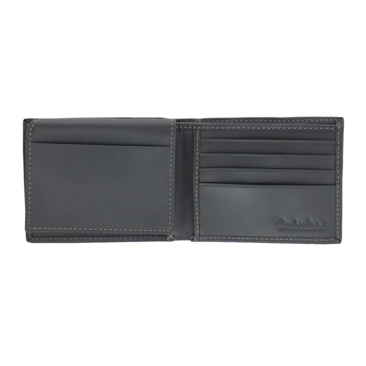 Timberland Men's Cloudy Leather Passcase Wallet - Charcoal