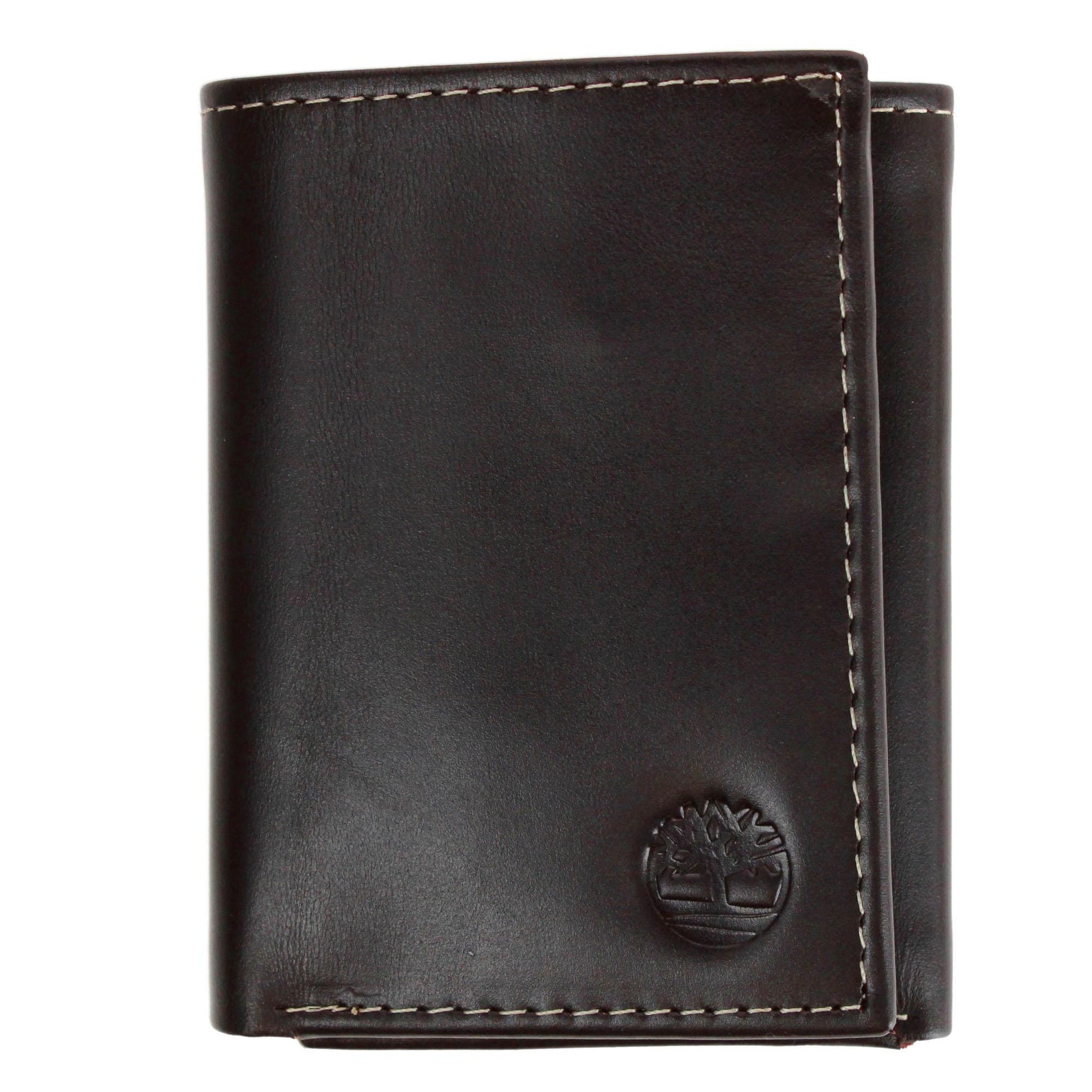 Timberland Men's Cloudy Leather Trifold Wallet - Brown