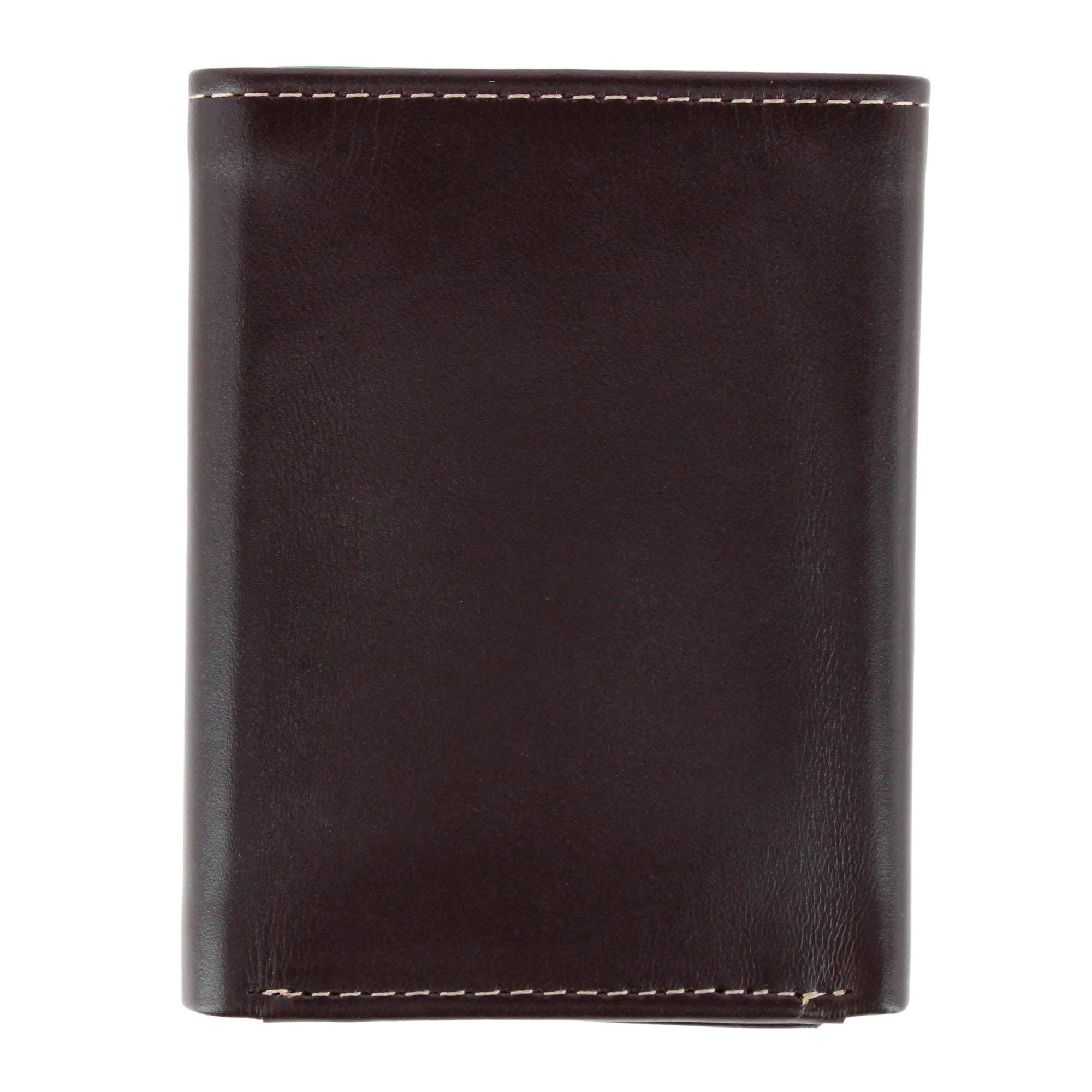 Timberland Men's Cloudy Leather Trifold Wallet - Brown