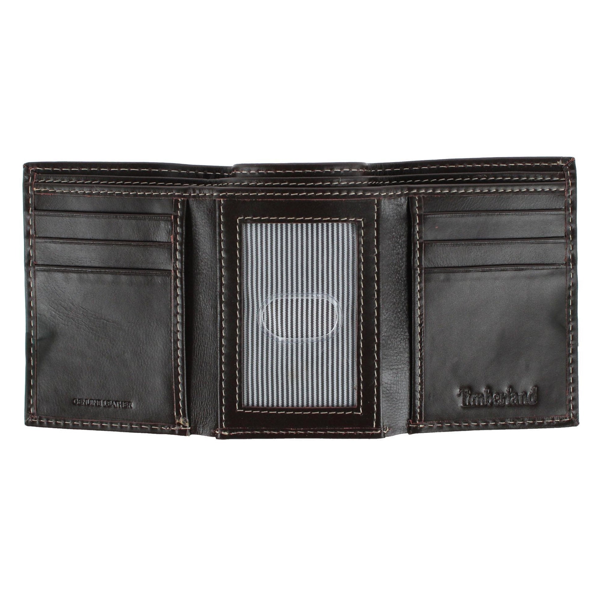 Timberland Men's Cloudy Leather Trifold Wallet - Brown