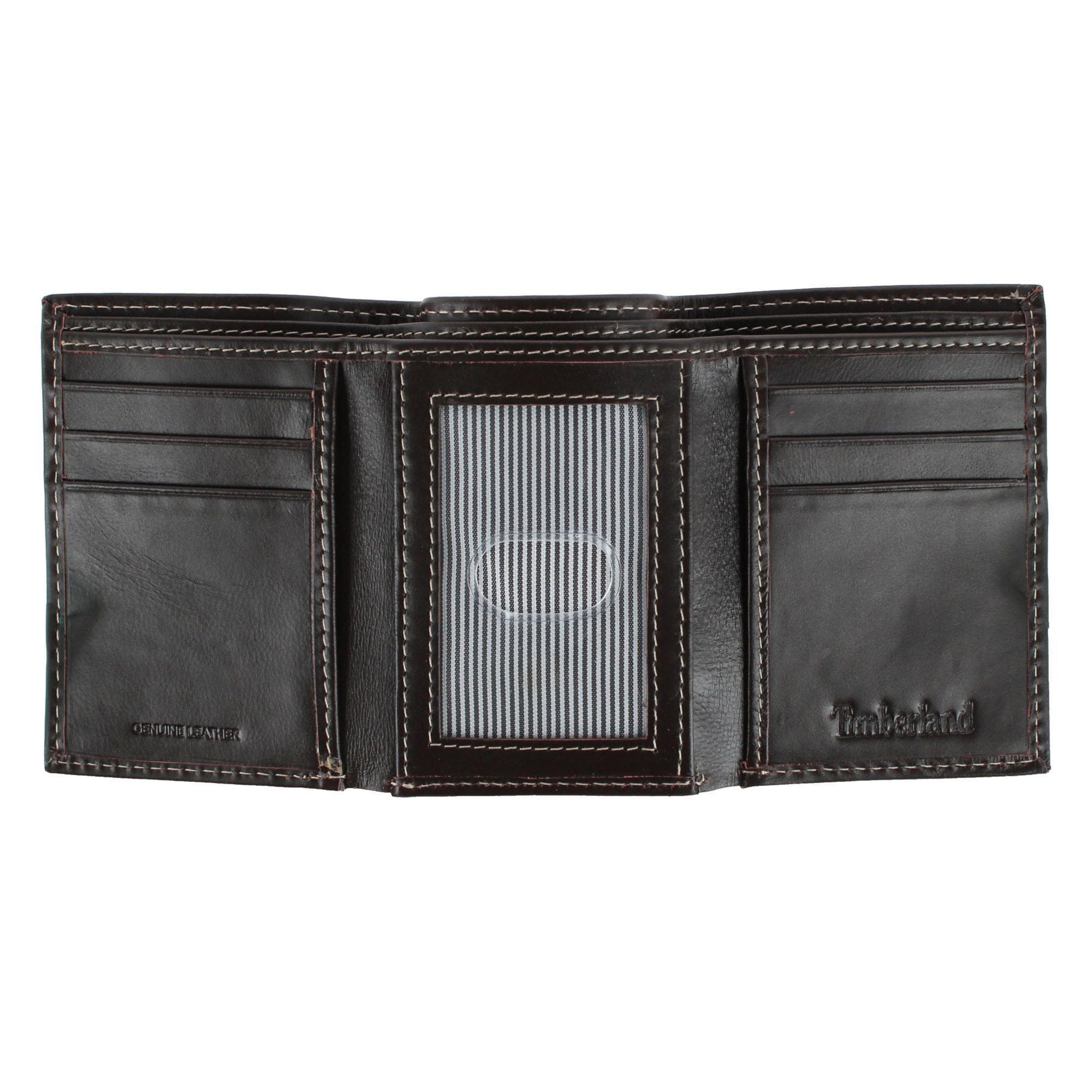 Timberland Men's Cloudy Leather Trifold Wallet - Brown