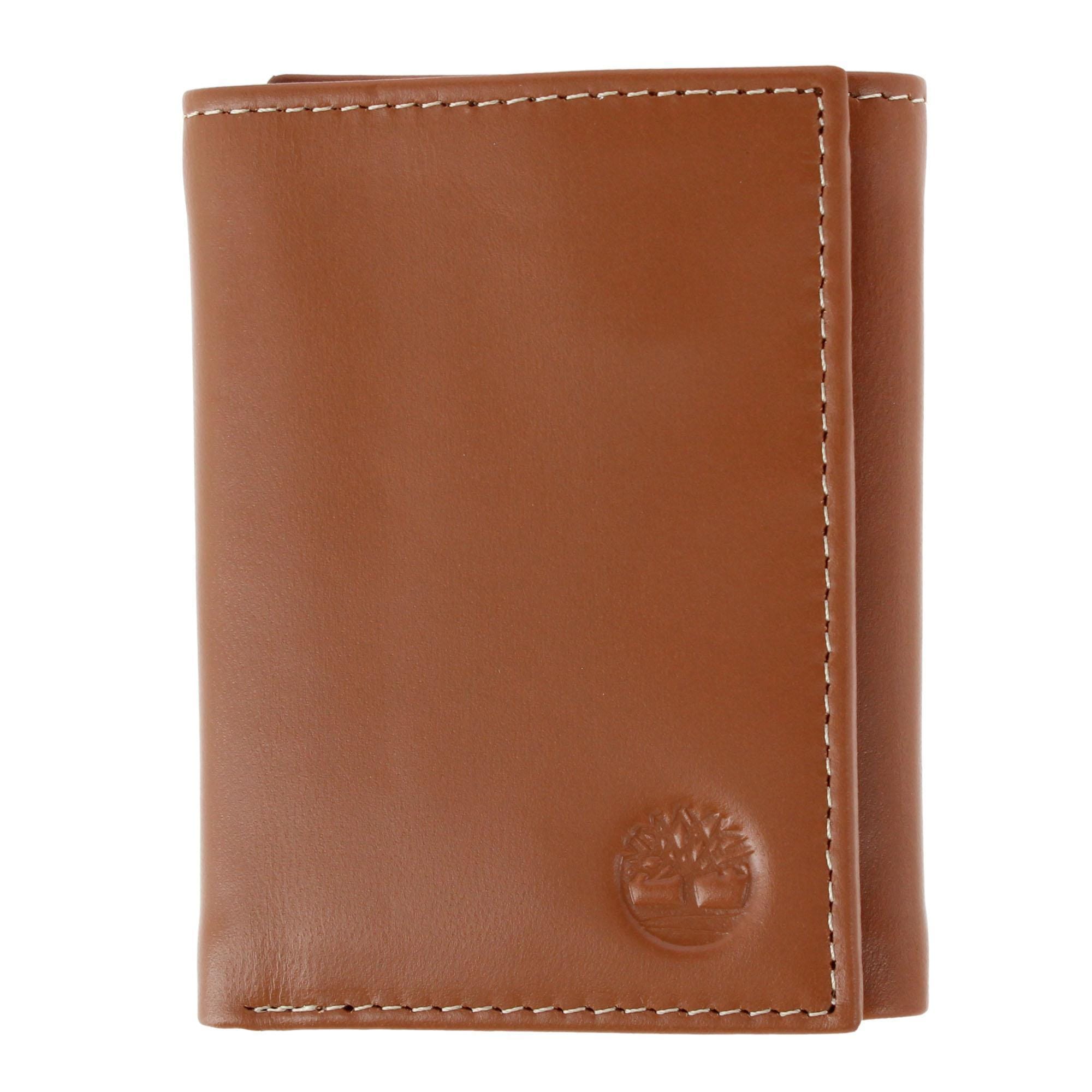 Timberland Men's Cloudy Leather Trifold Wallet - Tan